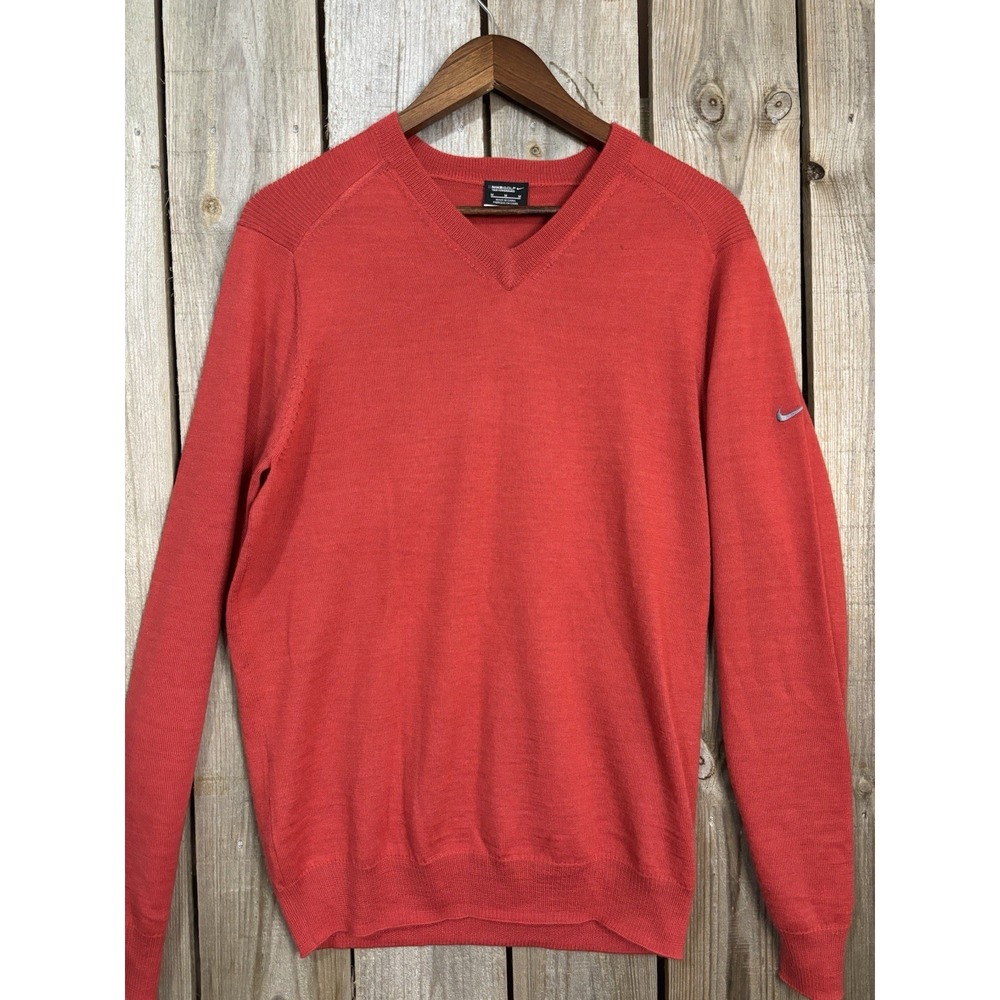 Nike Golf Merino Wool‎ 🔥 Red V-Neck Knit Sweater — Medium